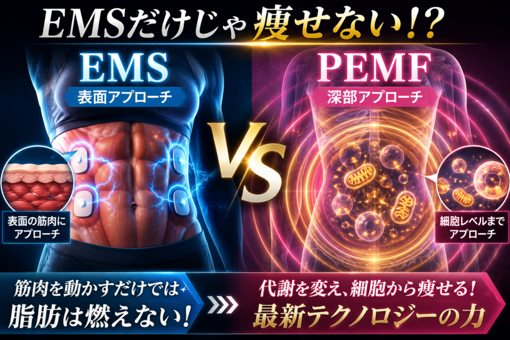 【2026年最新】EMSだけじゃ痩せない？脂肪と代謝の常識を変える「PEMF（パルス電磁波）」が凄すぎる理由